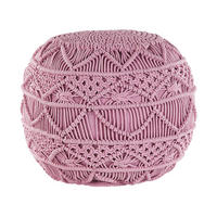 POUF Rosa 40/40/40 cm Kayseri - Pink, Naturmaterialien/Textil (40/40/40cm) - Beliani