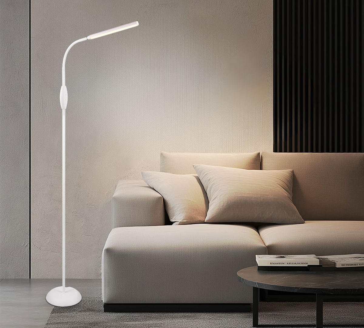 LED STEHLEUCHTE TORO Weiß - Weiß, Kunststoff (45/21/145cm)