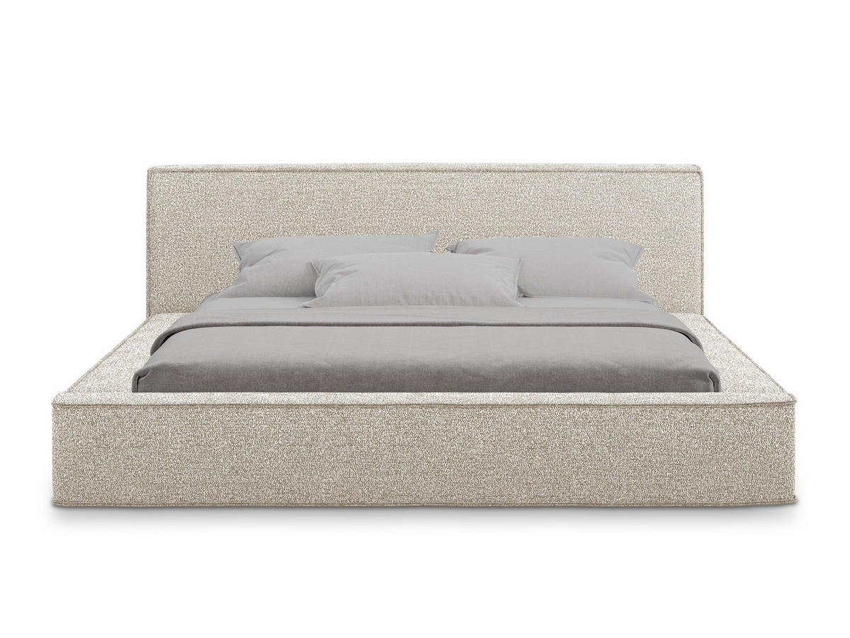 POLSTERBETT mit Bettkasten und Lattenrost 220x240 Beige - Beige/Creme, Kunststoff/Textil (180/200cm) - Makamii
