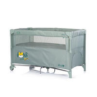 BABYREISEBETT Relax grün grau 2 Ebenen, als Beistellbett nutzbar, Seiteneingang, Faltmatratze - Grün, Metall (60/120cm) - Chipolino
