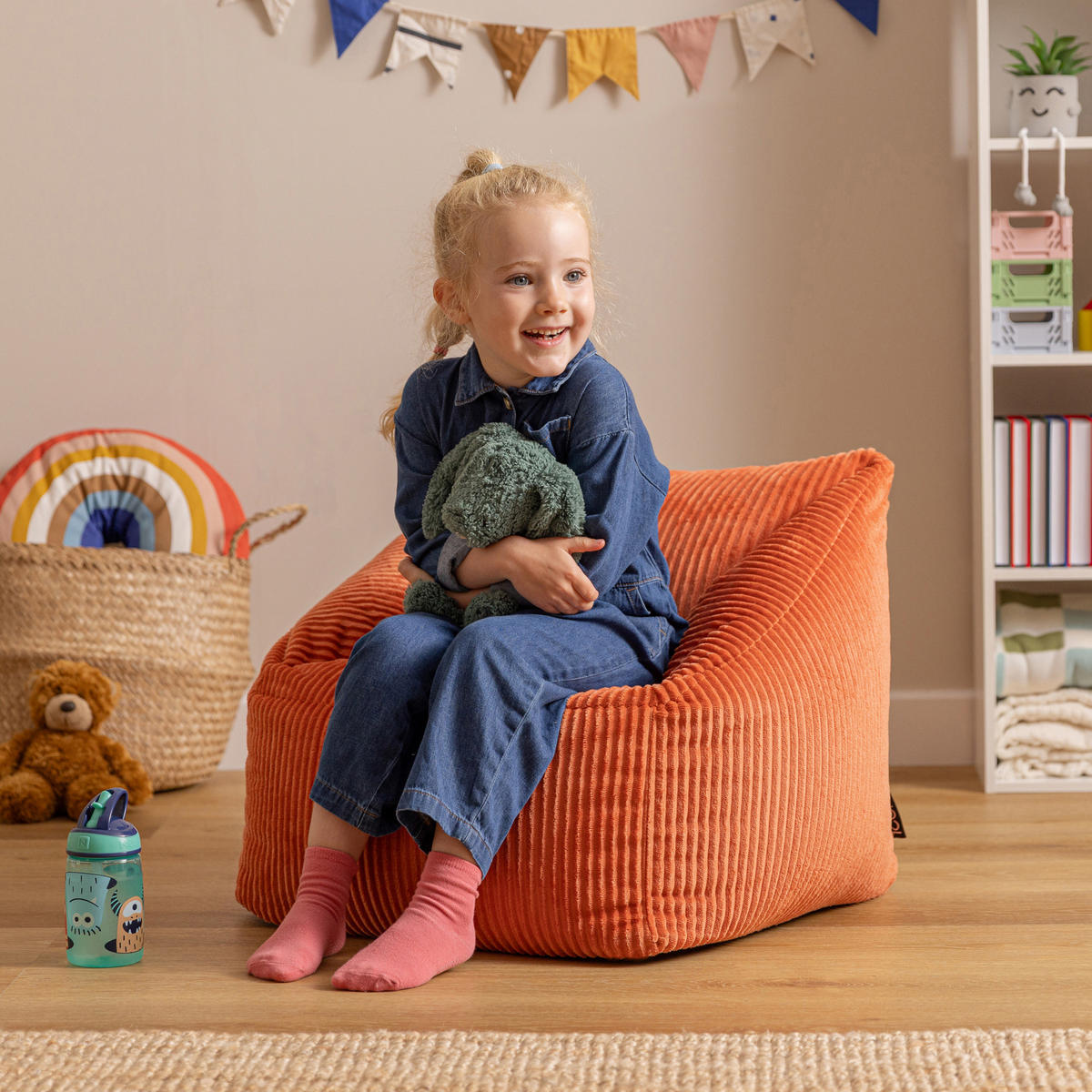 SITZSACK Flauschig für Kinder - Terra cotta, Textil (55/44/55cm) - icon