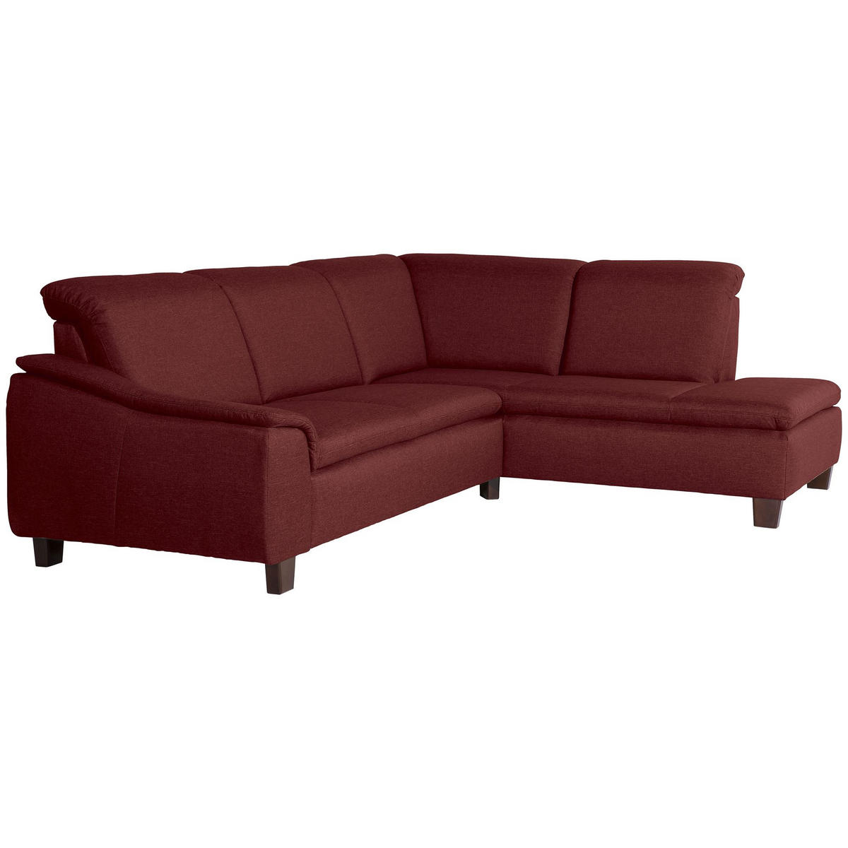 ECKSOFA mit Ottomane rechts Kaylil Flachgewebe rot - Rot, Kunststoff (187/247cm) - 58aufmkessel