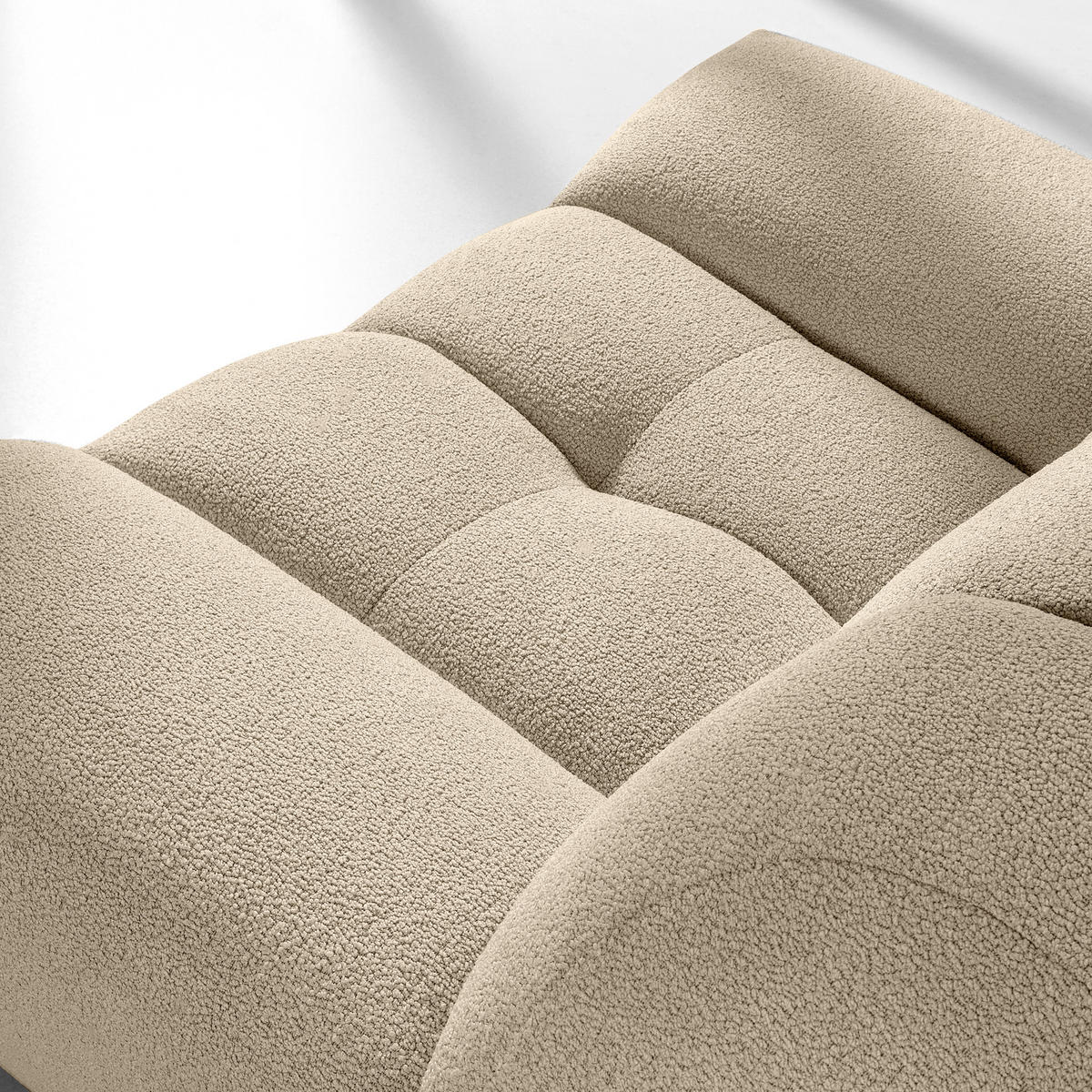 SESSEL VENA Bouclé, Hellbeige - Beige, Holz/Textil (135/72/105cm) - KONSIMO®
