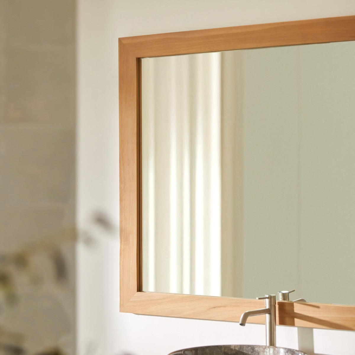 SPIEGEL Tona Natur aus Teak - Naturfarben, Holz (90/120/2cm) - Tikamoon