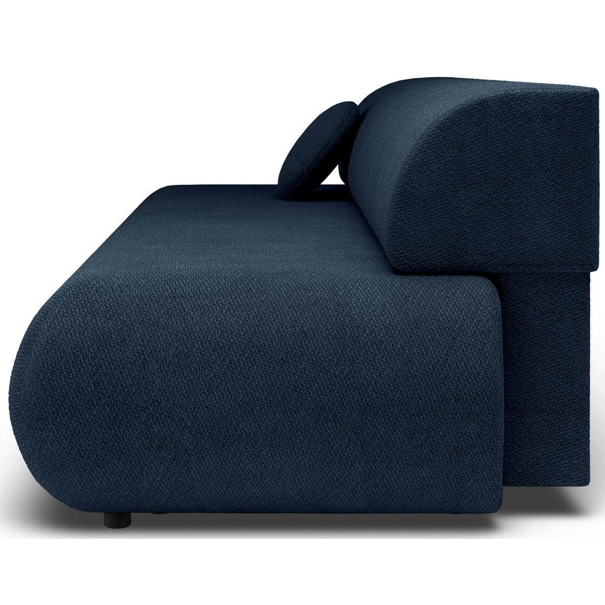 3-SITZER SCHLAFSOFA Dunkelblau Chenille - Schwarz/Dunkelblau, Kunststoff/Textil (214/74/100cm) - Selsey