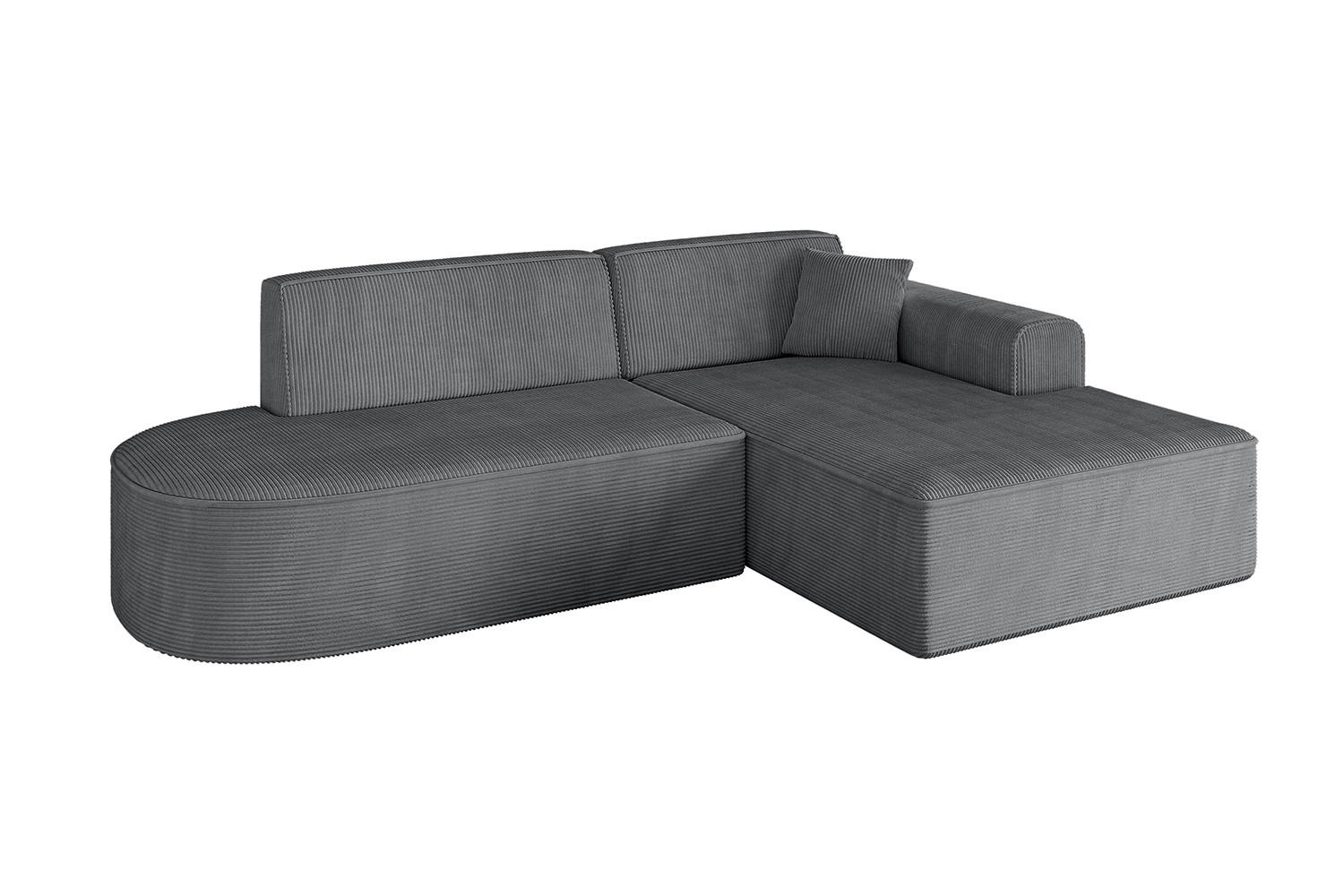 ECKSOFA Ottomane Rechts IREA-L1-v3 - 232x165x77 cm Duneklgrau - Dunkelgrau, Holzwerkstoff/Textil (232/165cm) - ALTDECOR