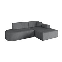 ECKSOFA Ottomane Rechts IREA-L1-v3 - 232x165x77 cm Duneklgrau - Dunkelgrau, Holzwerkstoff/Textil (232/165cm) - ALTDECOR