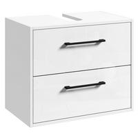 WASCHBECKENUNTERSCHRANK Florence 2 Schubladen Weiß Hochglanz - 60 x 35 x 47 cm - Weiß, Holz (60/50/35cm) - Badplaats