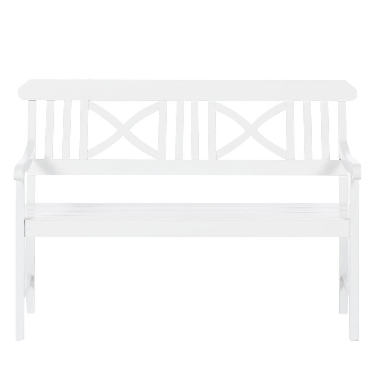 GARTENBANK - Akazie massiv - Weiß, Holz (128/88/60cm) - home24