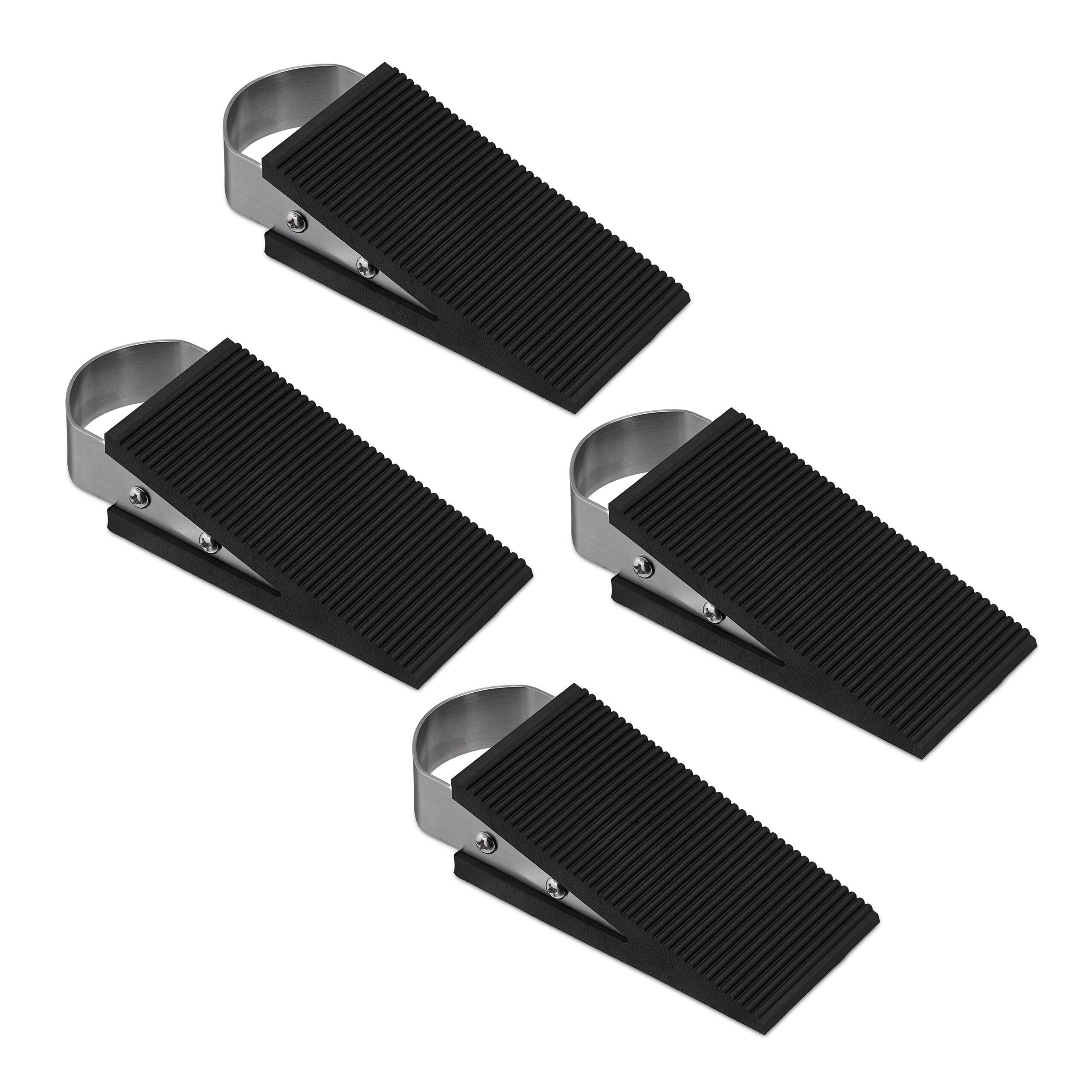 DÖRRKIL Svart Silver 4-pack 12,5 cm - Svart, Plast/Metall (5/12.5cm) - Relaxdays