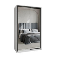 SCHWEBETÜRENSCHRANK RIEN 120/205/60 cm 2-türig mit Spiegel Weiß - Weiß, Holzwerkstoff (120/205/60cm) - MASSENO