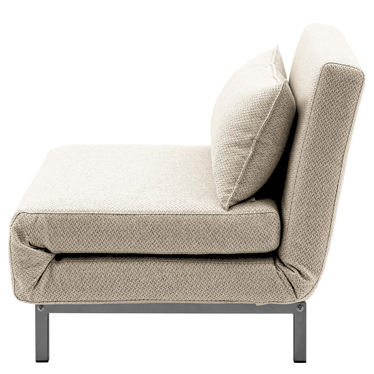 SCHLAFSESSEL - Silberfarben/Creme, Textil/Metall (77/78/85cm) - home24