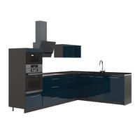 KUHINJA U OBLIKU SLOVA L Fame-Line, Tamnomodra Sjajna/Antracit, 287 x 207 cm, RP Antracit - tamno plava/antracit, drvni materijal (287/153.6/60cm) - Vicco