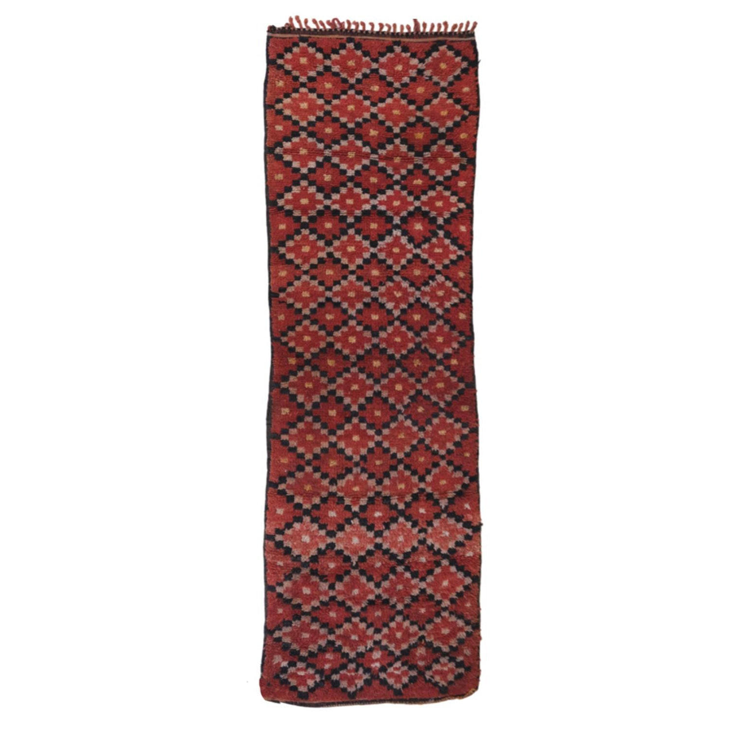 BERBERTEPPICH aus reiner Wolle 92x 282 cm - Rot, Naturmaterialien (92/282cm) - AFK Living