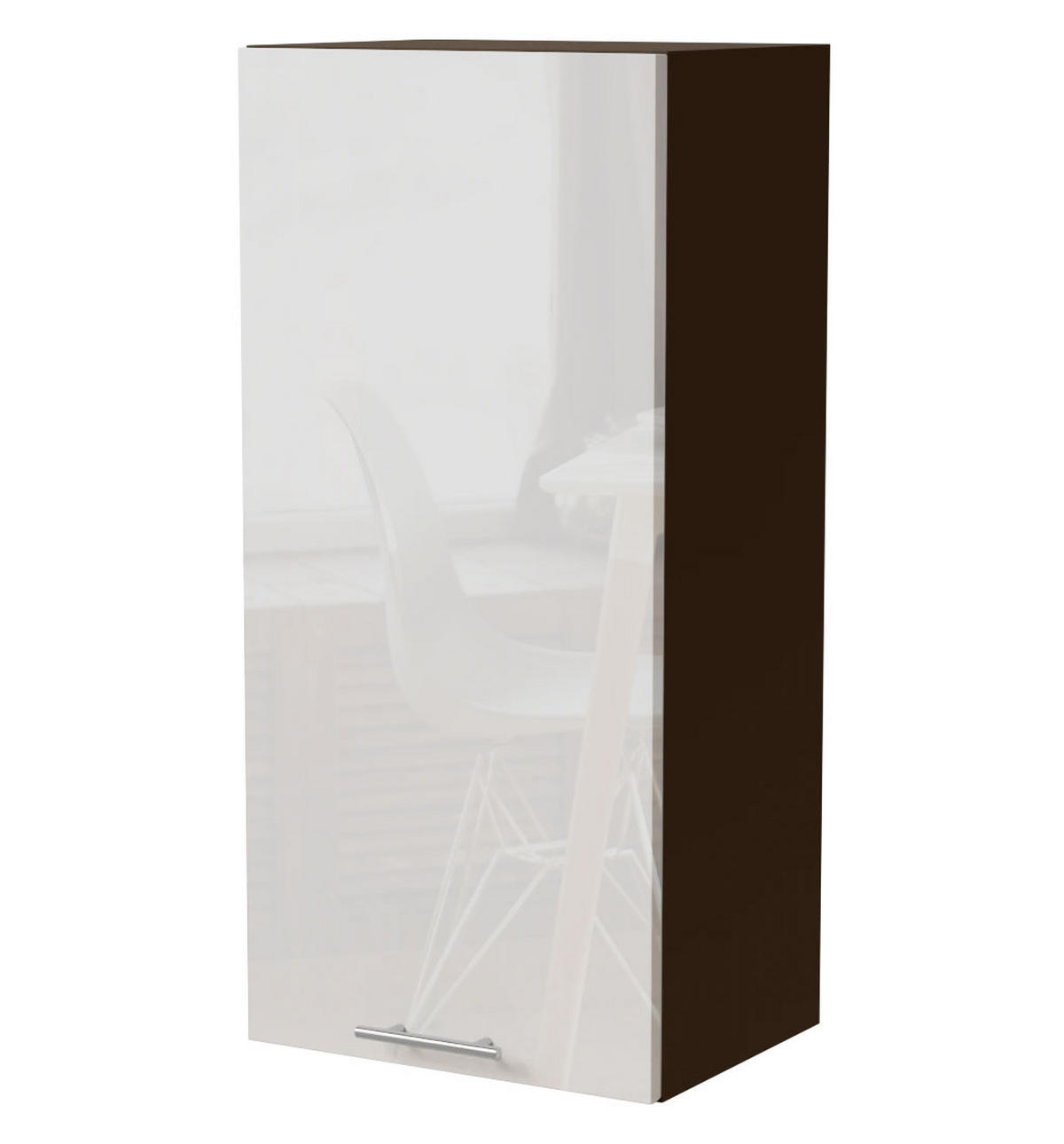 KÜCHENHÄNGESCHRANK Essen W4/45 Weiß Hochglanz / Lava Matt 45 / 32,5 / 96cm - Dunkelgrau/Weiß Hochglanz, Holz/Holzwerkstoff (45/96/32.5cm) - Feldmann-Wohnen