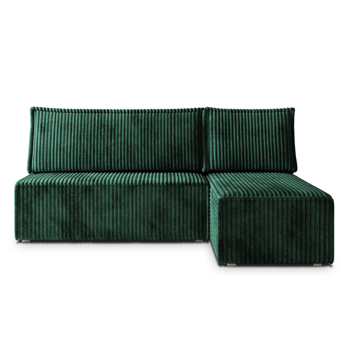 ROHOVÁ SEDAČKA BRISO tmavě zelená - šedá/tmavě zelená, dřevo/textil (200/140cm) - MASSENO