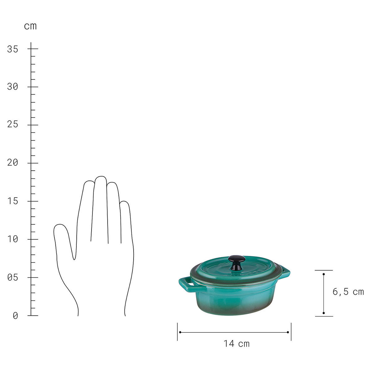 MINI-AUFLAUFFORM (4er Set) C'est Si Bon - Petrol, Stein (14/9/7cm) - Butlers