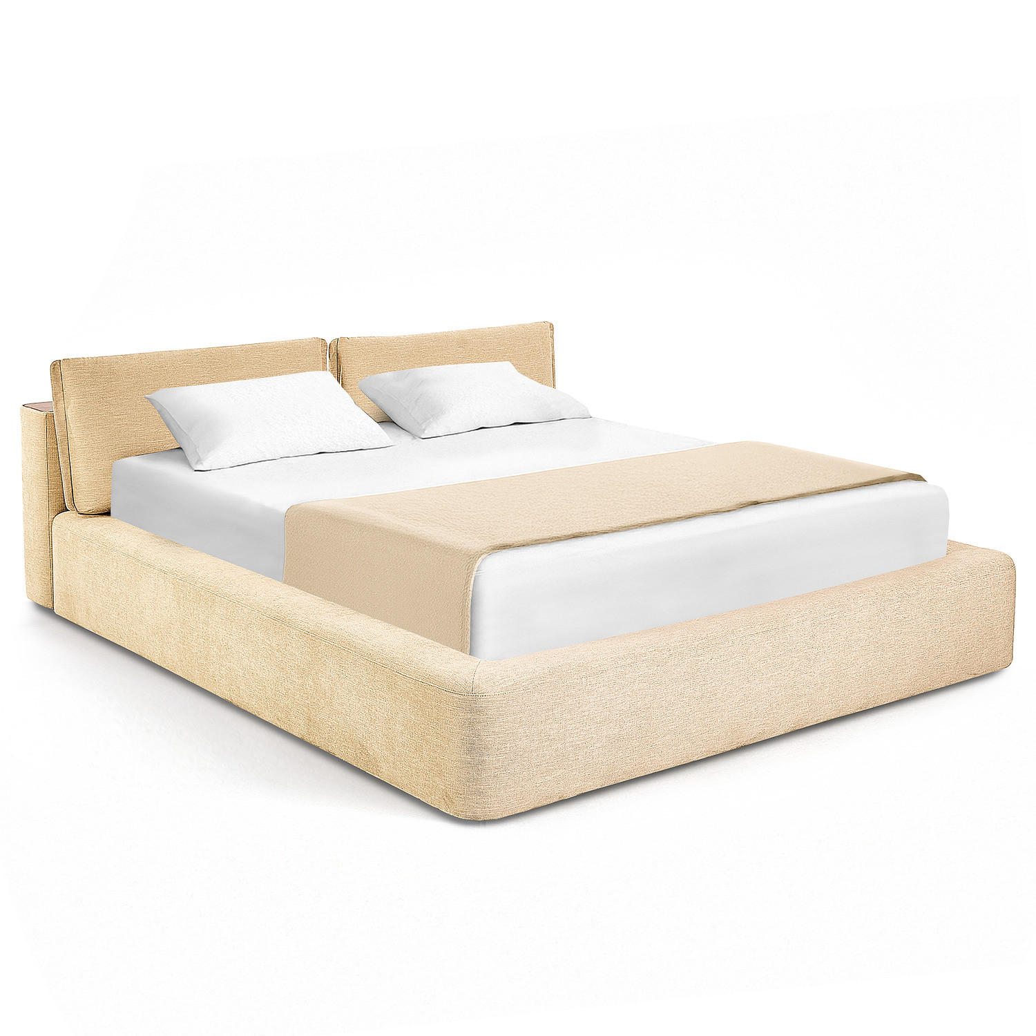 POLSTERBETT - Creme, Textil (140/200cm) - home24