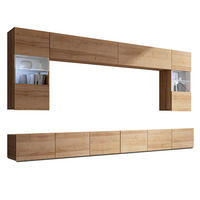 WOHNWAND Kossana 1 Modern Goldene Eiche 300/154/43 cm Stilvoll - Hellbraun, Holzwerkstoff/Kunststoff (300/154/43cm) - AX Living