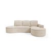 ECKSOFA Flow Beige, mit Schlaffunktion und Kissen in Abriamo Stoff, rechte seite - Beige, Holzwerkstoff/Textil (277/157cm) - Bettso