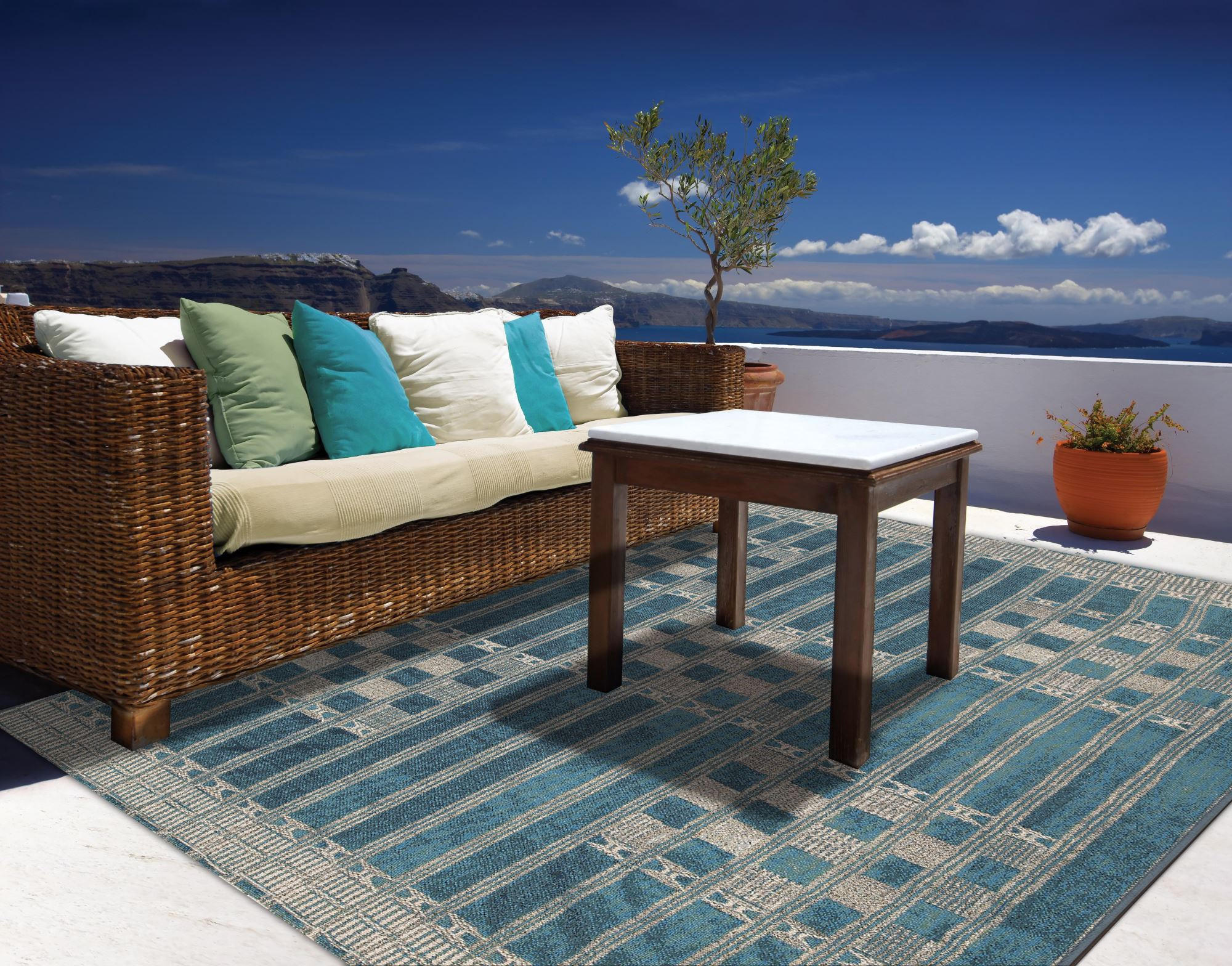 OUTDOORTEPPICH Aurora 80x165 cm - Blau, Textil (80/165cm) - Gino Falcone