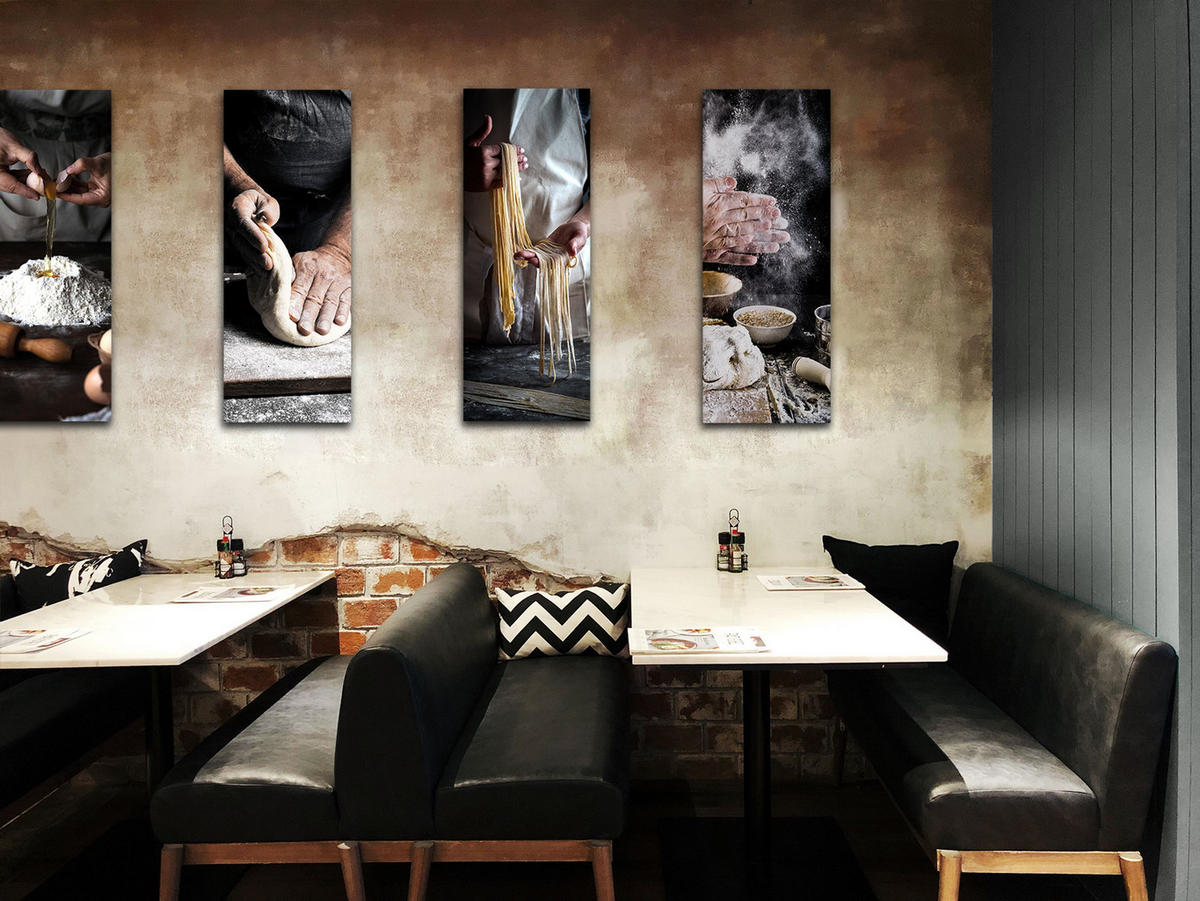 ARTISSIMO Glasbild 30x80cm Bild aus Glas Küche Küchenbild modern schwarz-weiß - Beige, Glas (30/80cm) - artissimo