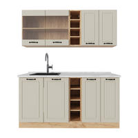 SINGLEKÜCHE R-Line, Sand Landhaus/Goldkraft Eiche, 160 cm Arbeitsplatte Marmor - Honigeiche/Beige, Holzwerkstoff (160/81.6/60cm) - Vicco