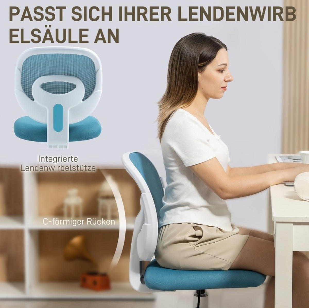DREHSTUHL 53/59,5/81-89 cm blau aus Kunststoff höhenverstellbar - Blau, Kunststoff (53/89/59.5cm) - OKWISH