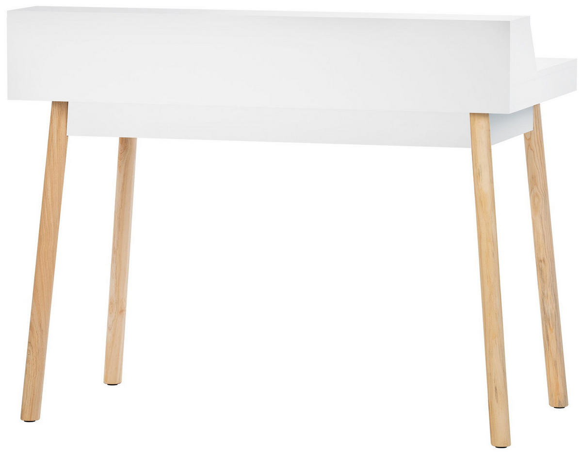 SCHREIBTISCH 110/60/85 cm Holz Weiß - Eukalyptusholzfarben/Weiß, Holz (60/110/85cm) - CLP