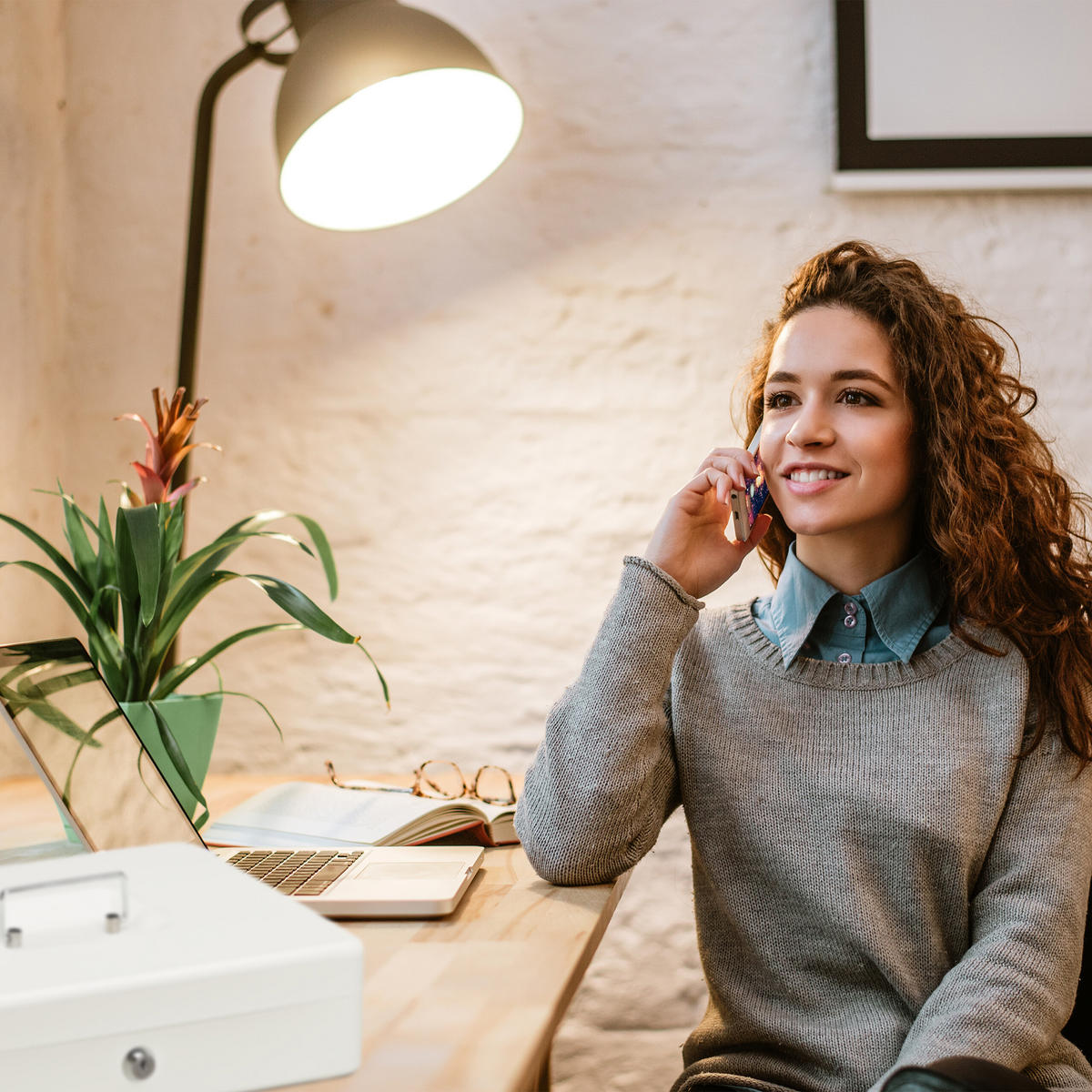 POKLADŇA - modrá, kov/plast (30.5/8.5/24.5cm) - Relaxdays