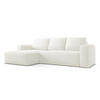 ECKSOFA mit Schlaffunktion Chenille Stoff Weiß - Schwarz/Weiß, Kunststoff/Textil (160/258cm) - Makamii