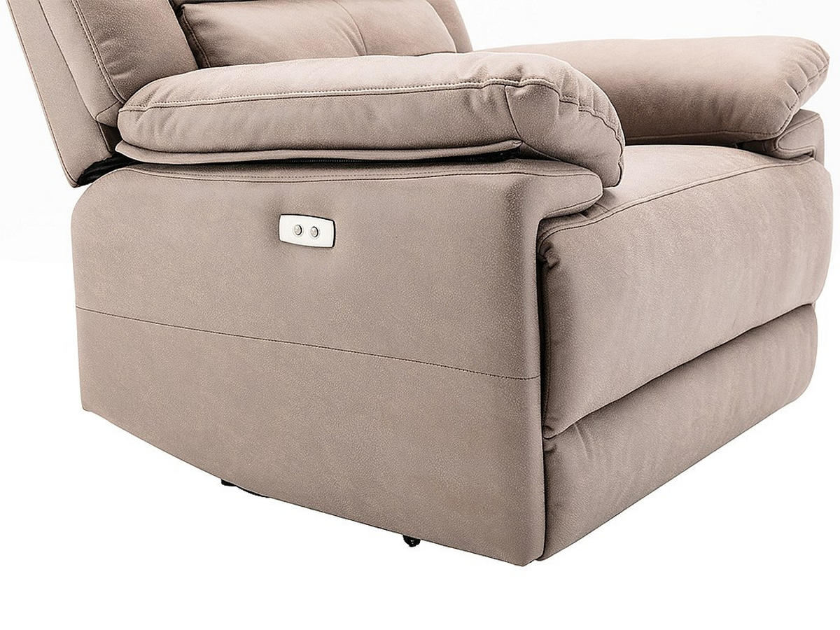 RELAXSESSEL elektrisch - Stoff - Taupe - DOLENE - Braun, Textil (93/101/96cm) - Vente-Unique