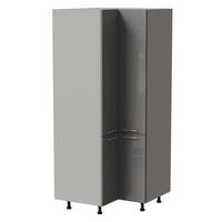 ECKVORRATSSCHRANK Essen D24N/207 Grau Hochglanz / Grau Matt 90 / 90 / 207cm - Grau, Holz/Holzwerkstoff (90/207/90cm) - Feldmann-Wohnen