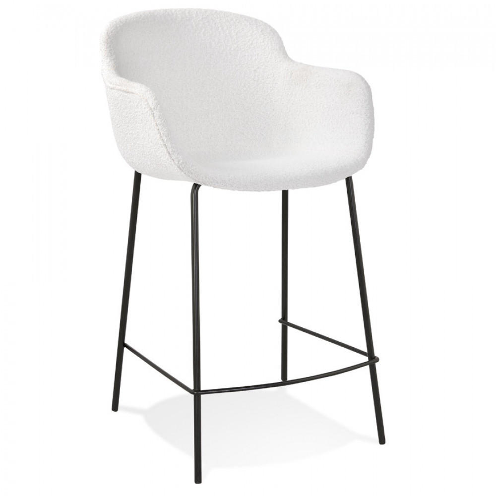 BARHOCKER Weiß 54x97.5x59cm - Weiß, Textil/Metall (54/97.5/59cm) - AlterEgo