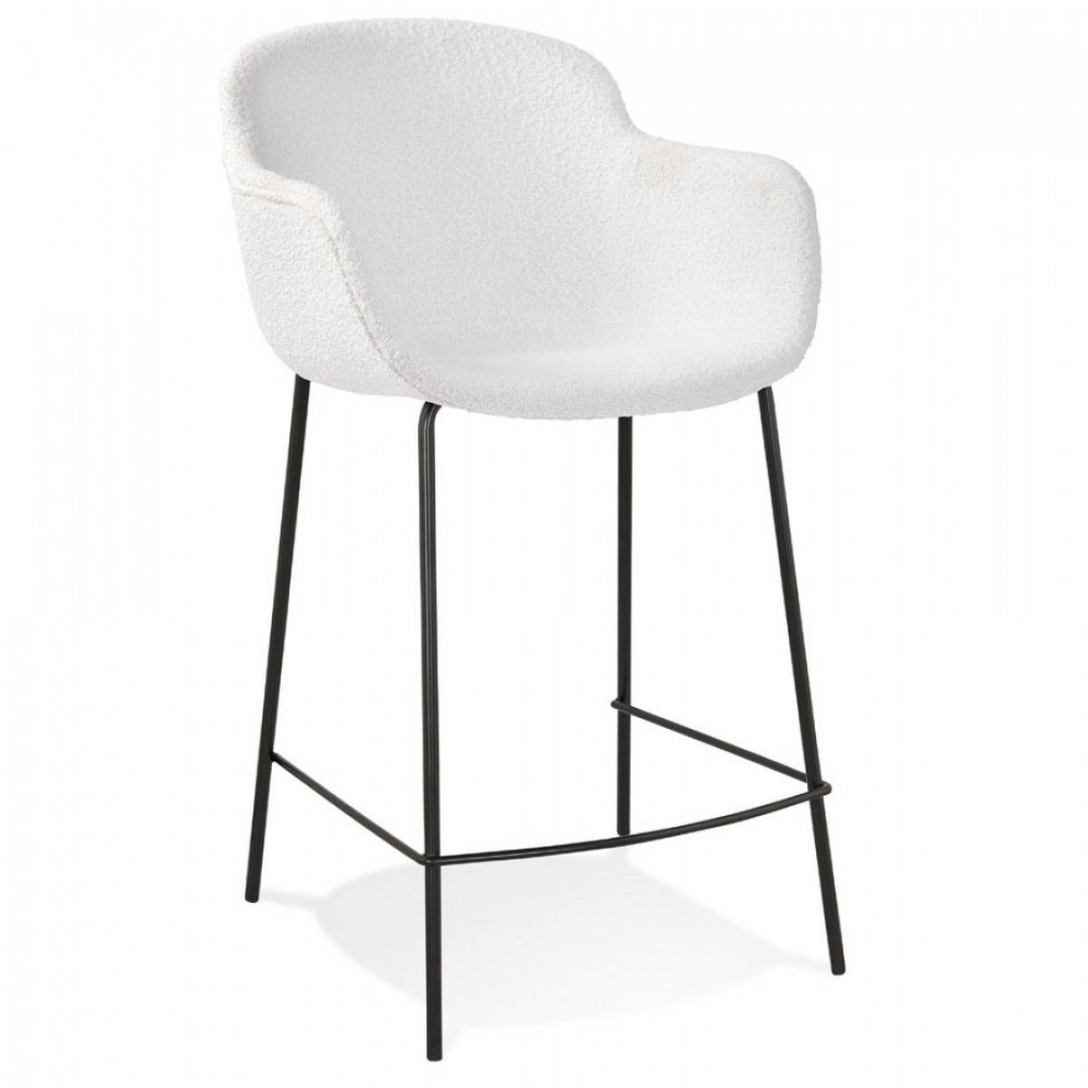 BARHOCKER Weiß 54x97.5x59cm - Weiß, Textil/Metall (54/97.5/59cm) - AlterEgo