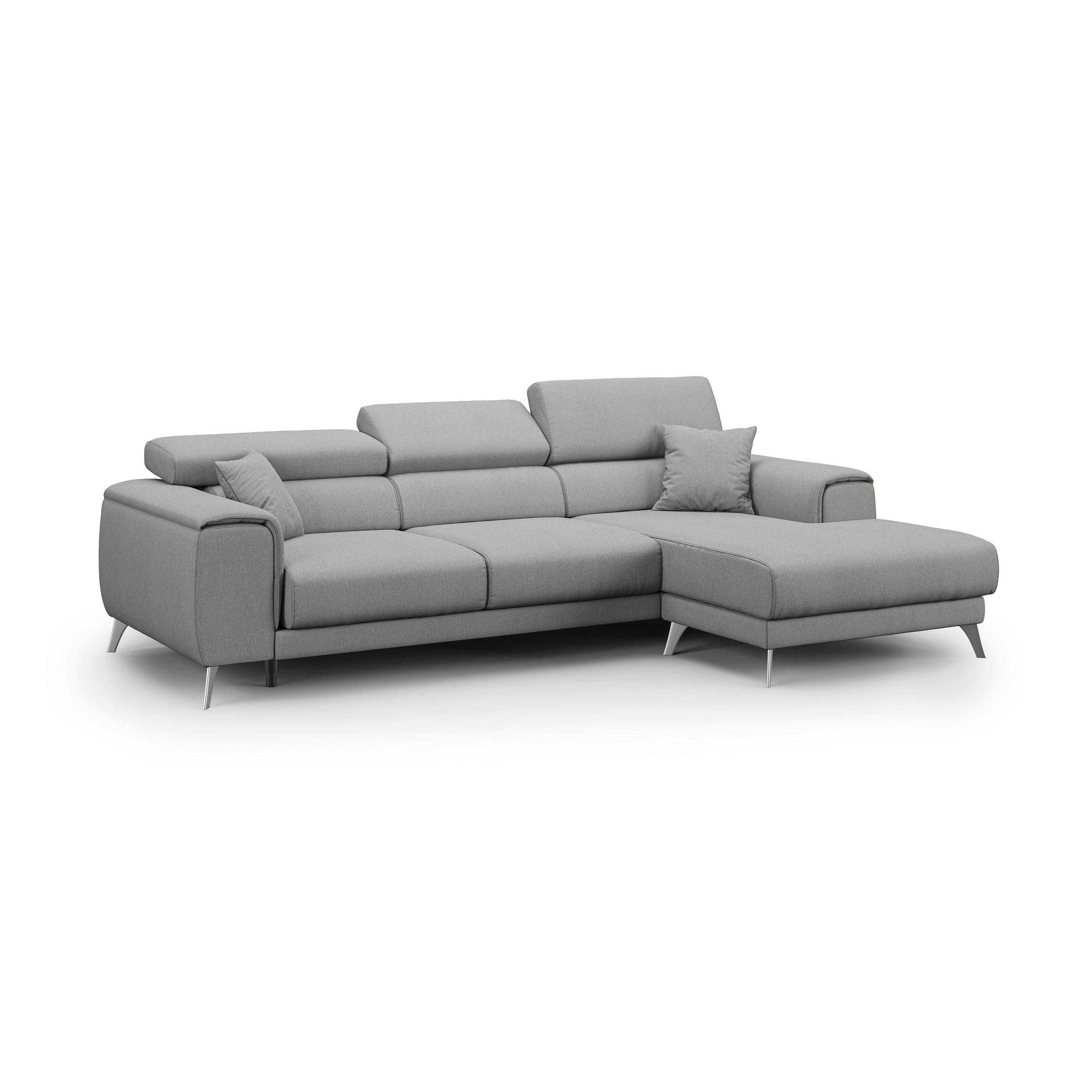 ECKSOFA RECHTS Fusion - Grau, Textil (260/102cm) - Divani.store