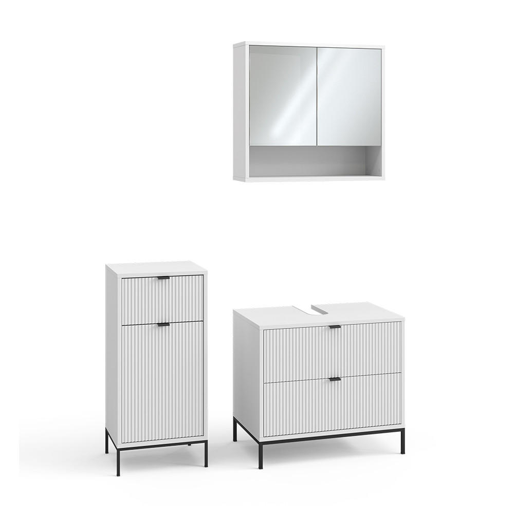 BADMÖBEL-SET Eliza Weiß 3 Teile - Weiß, Holzwerkstoff (70/63/45.1cm) - Vicco