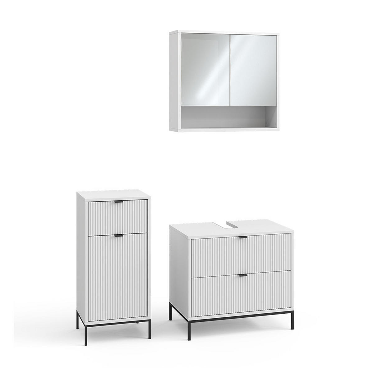 BADMÖBEL-SET Eliza Weiß 3 Teile - Weiß, Holzwerkstoff (70/63/45.1cm) - Vicco