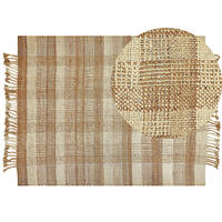 TEPPICH geflochten Berissa 230/160 cm - Beige, Naturmaterialien (160/230cm) - Beliani