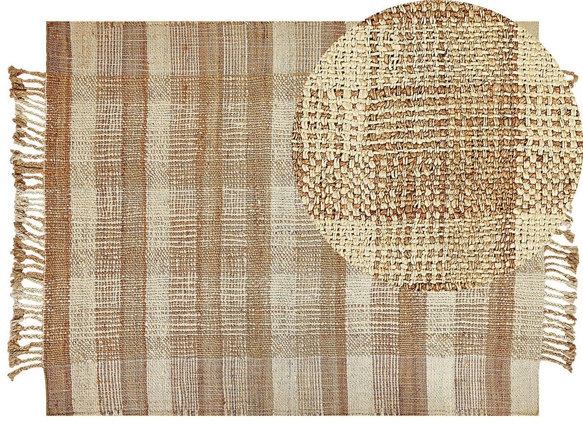 TEPPICH geflochten Berissa 230/160 cm - Beige, Naturmaterialien (160/230cm) - Beliani