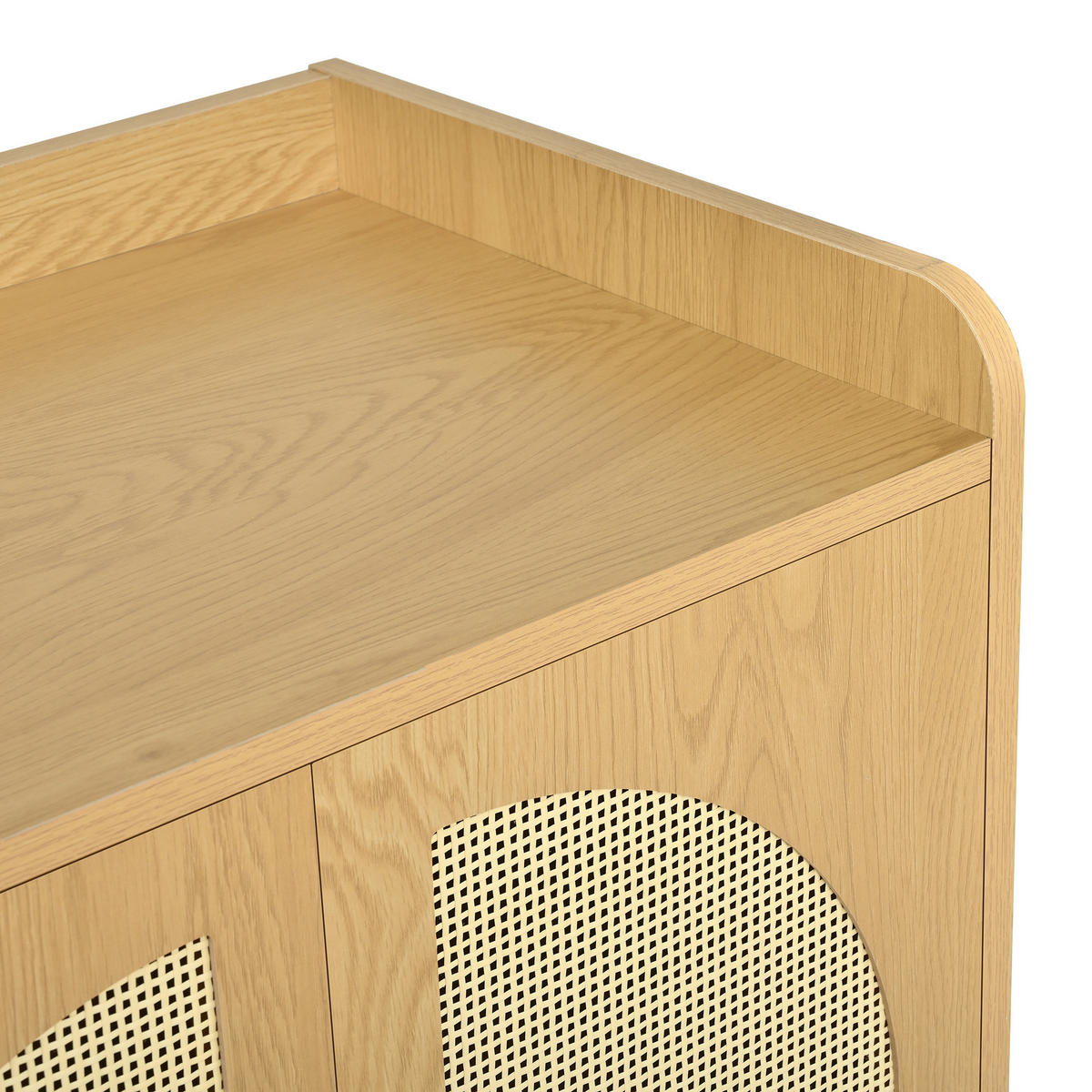 SIDEBOARD Rattan Holz 2 Türen 2 Fächer 60x40x121cm Stauraum - Naturfarben, Holzwerkstoff (40/121/60cm) - FLIEKS