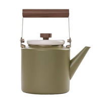 KAFFEEKANNE Emaille olive 2-Tone-creme 3,2L - Grün, Metall (3.2L) - BAREBONES