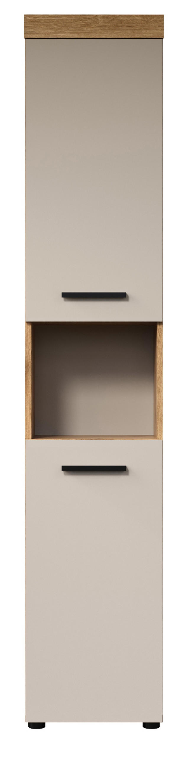 HOCHSCHRANK Kaschmir, Evoke Eiche 36 x 184 cm, Badschrank mit viel Stauraum - Kaschmir/Eichefarben, Holzwerkstoff/Kunststoff (30/185/30cm) - Top.Furn