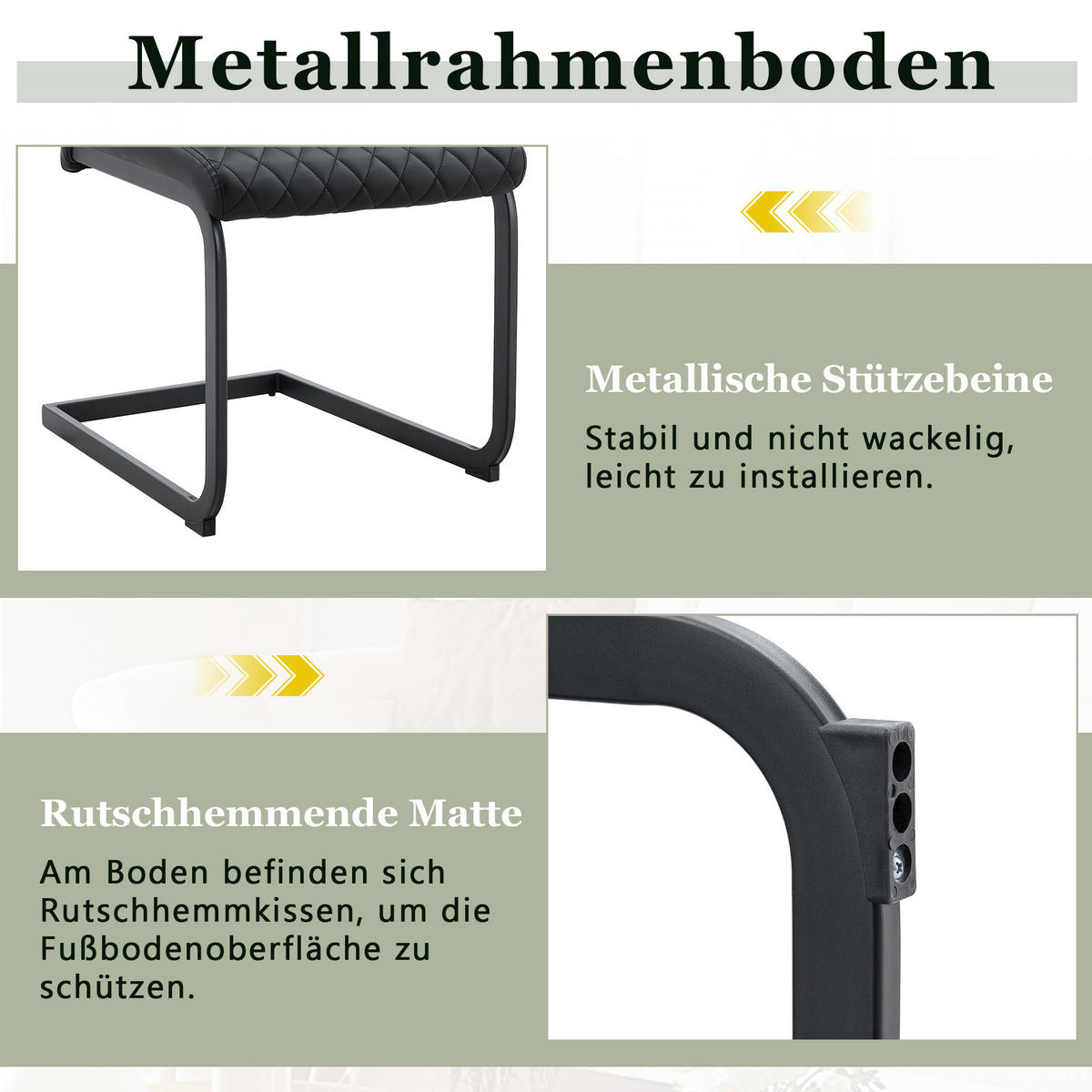 SCHWINGSTUHL DE-36569 2er-Set mit PU-Bezug und Metallrahmen Schwarz - Schwarz, Metall (63/100/43cm) - ComfortXL