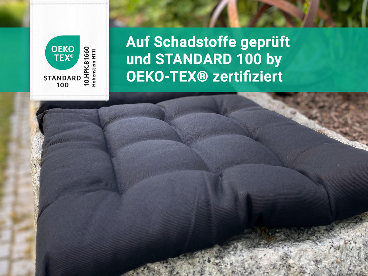 STUHLKISSEN, 4er-Set, 40x40 cm, 100% Polyester, Schwarz - Schwarz, Textil (40/40/3cm) - Zollner