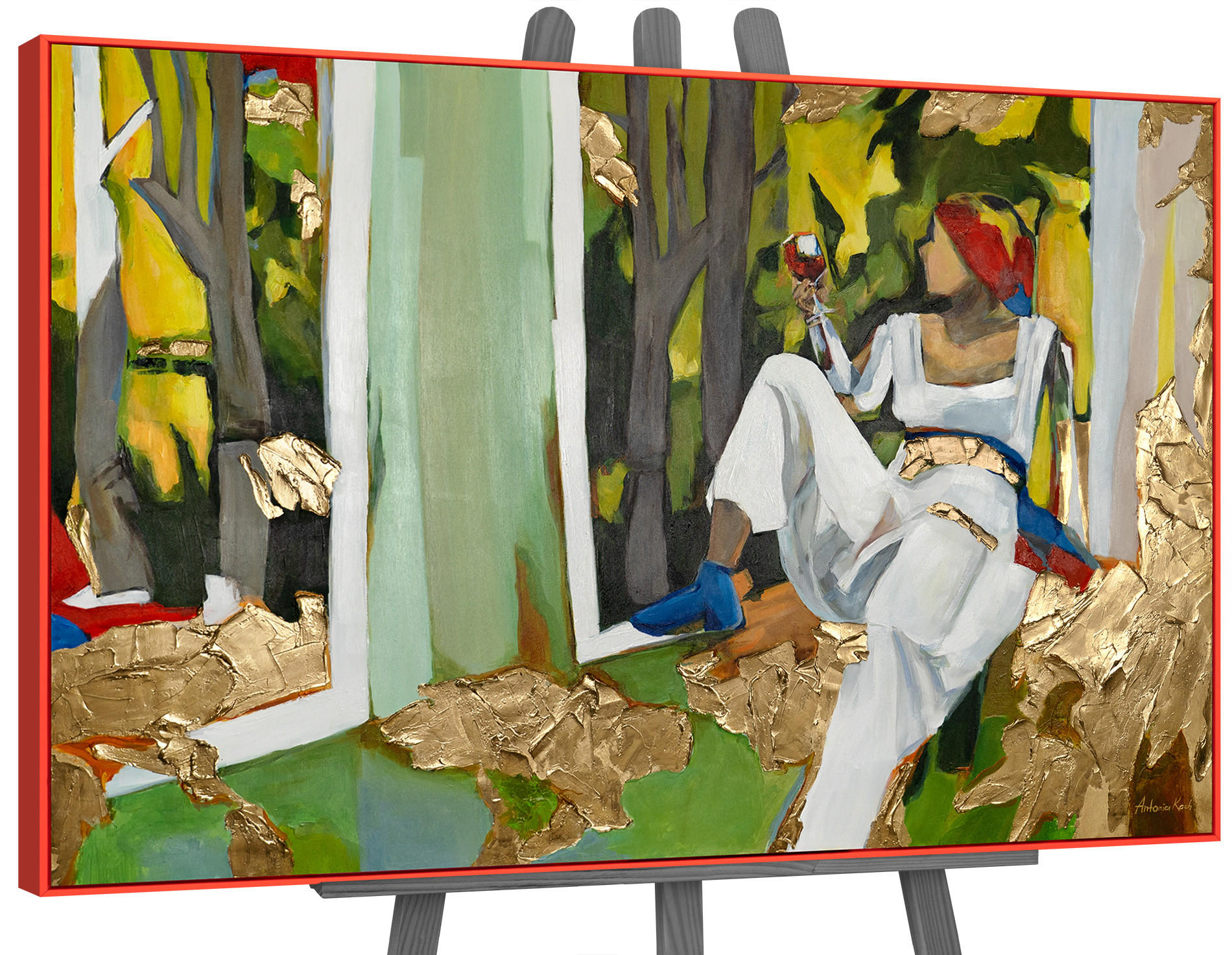 YS-art gallery Gemälde Rot 120x80 cm