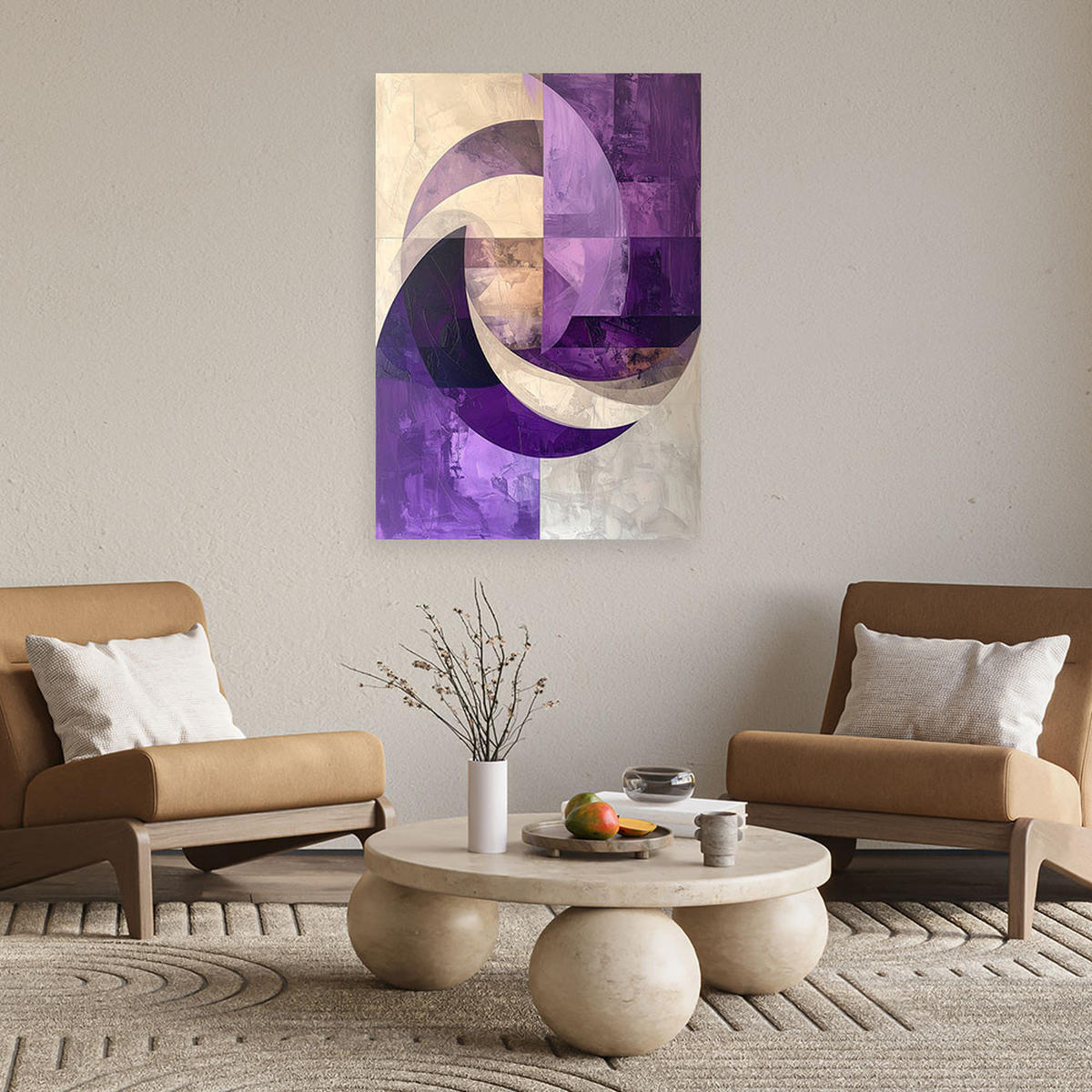 LEINWANDBILD Abstraktion 70x100cm - Lila, Textil (70/100cm) - Feeby