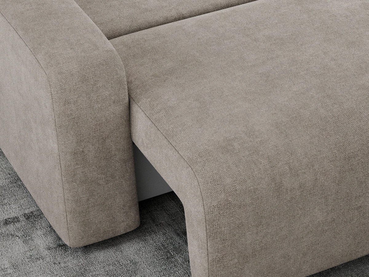 ECKSOFA ARGOS Beige Struktur - Beige/Schwarz, Kunststoff/Textil (245/150cm) - MKS