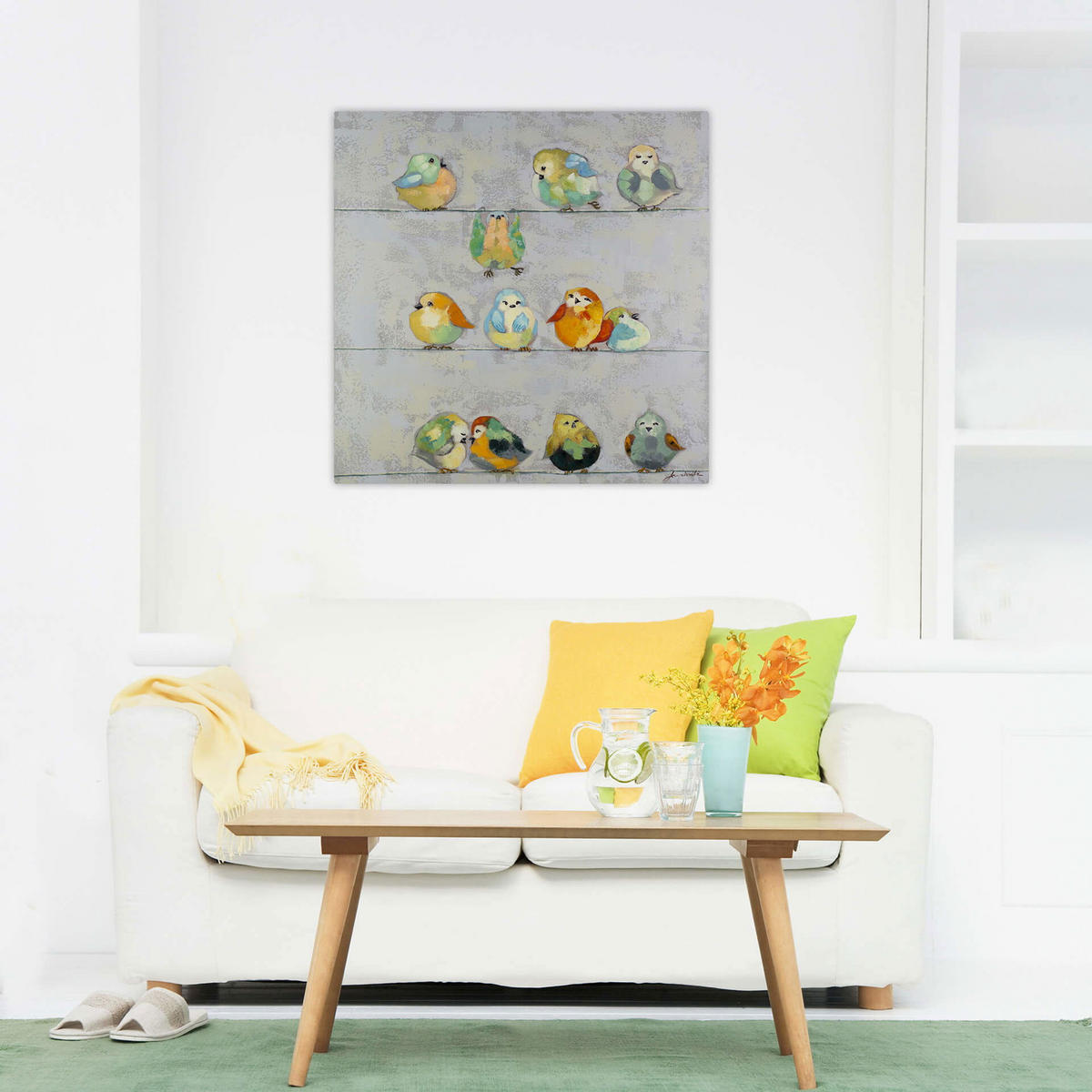 ACRYLBILD HANDGEMALT 80/80 cm - Multicolor/Grau, Holz/Textil (1.6/80cm) - KUNSTLOFT