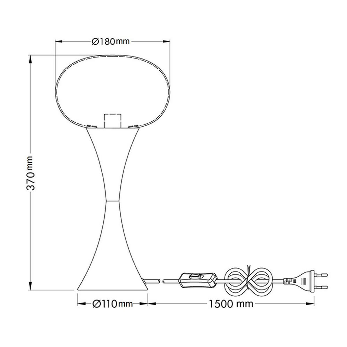 TISCHLEUCHTE Metall Schwarz Rauchglas Lula - Schwarz, Glas (18/18/36.9cm) - Globo Lighting